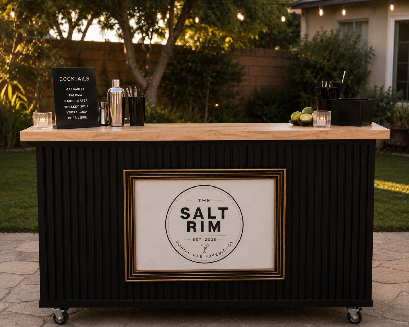 The Salt Rim mobile bar at an Orange County event